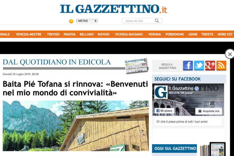 Gazzettino di Belluno – Rassegna stampa – Ristorante Baita Piè Tofana – Cortina d’Ampezzo Gazzettino di Belluno - Rassegna stampa - Ristorante Baita Piè Tofana - Cortina d’Ampezzo