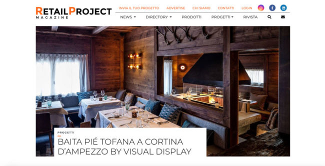 RetailPRetail Project Magazine – Rassegna stampa – Ristorante Baita Piè Tofana – Cortina d’Ampezzoroject-BaitaPieTofana Retail Project Magazine - Rassegna stampa - Ristorante Baita Piè Tofana - Cortina d’Ampezzo