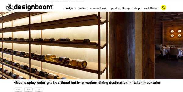 Design Boom – Rassegna stampa – Ristorante Baita Piè Tofana – Cortina d’Ampezzo Design Boom - Rassegna stampa - Ristorante Baita Piè Tofana - Cortina d’Ampezzo