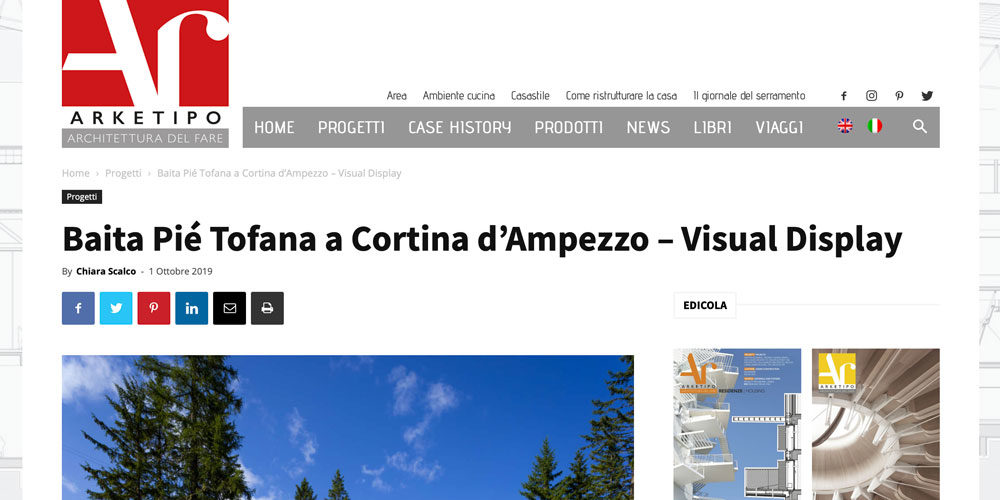 Arketipo - Rassegna stampa - Ristorante Baita Piè Tofana - Cortina d’Ampezzo