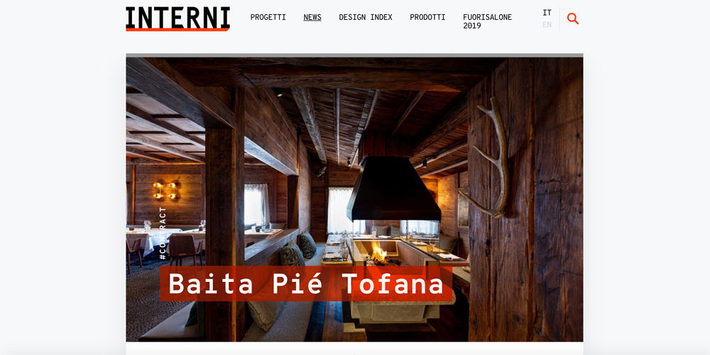 Interni Magazine - Rassegna stampa - Ristorante Baita Piè Tofana - Cortina d’Ampezzo