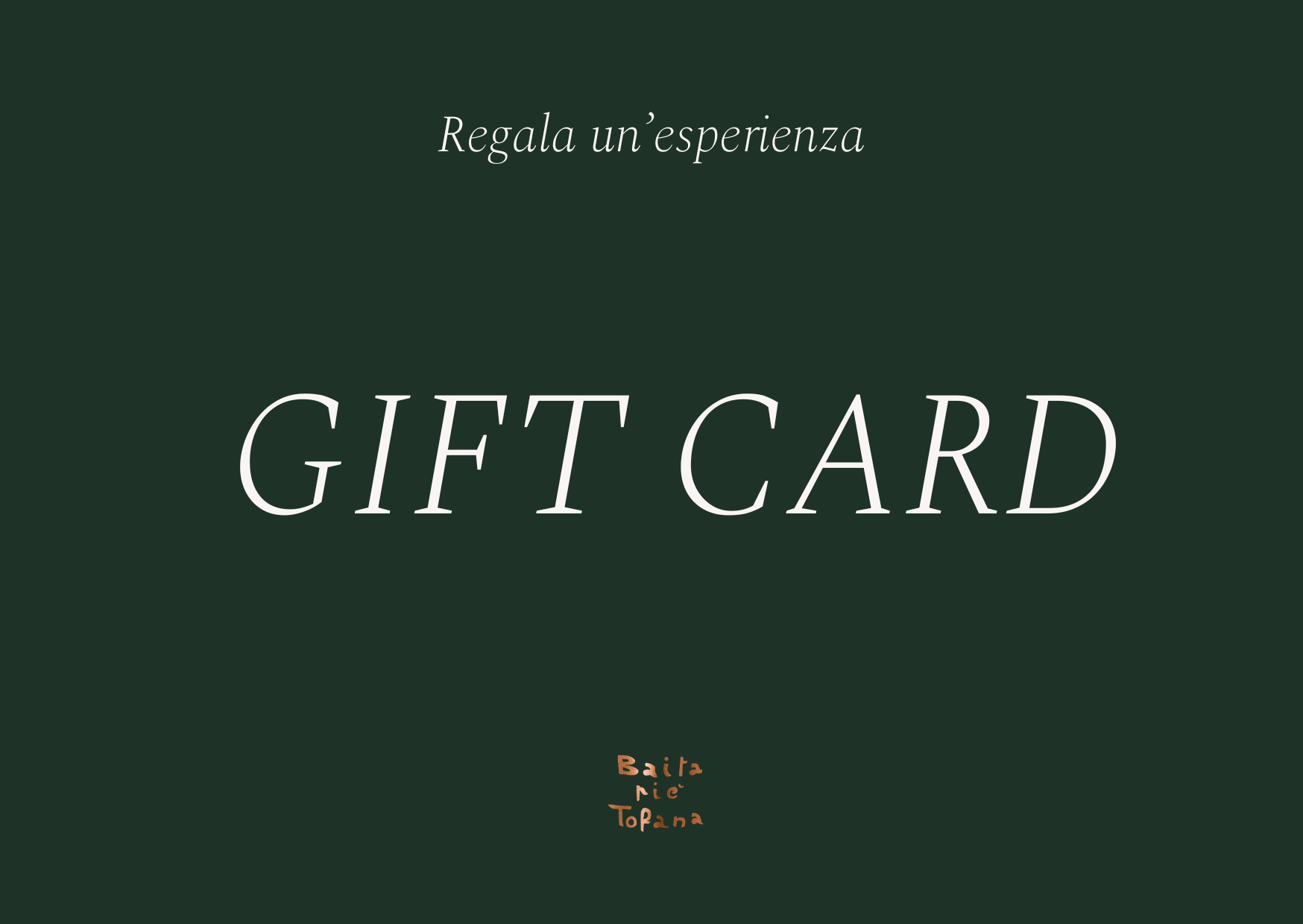 Regala un'esperienza GIFT CARD